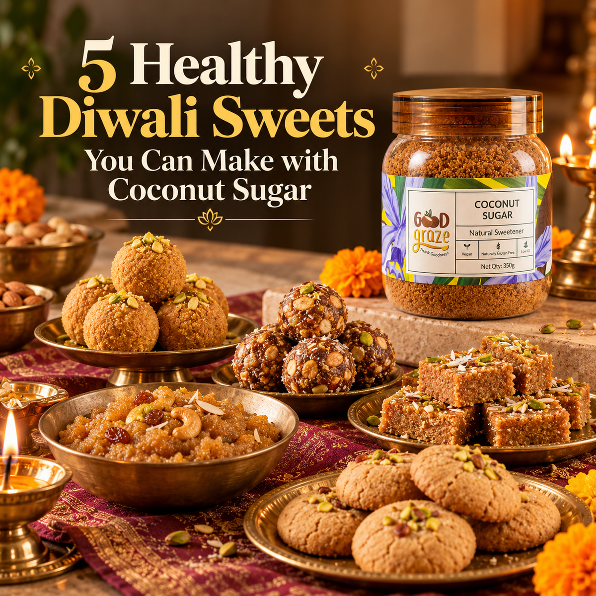 Good Graze coconut sugar for making healthy Diwali sweets at home