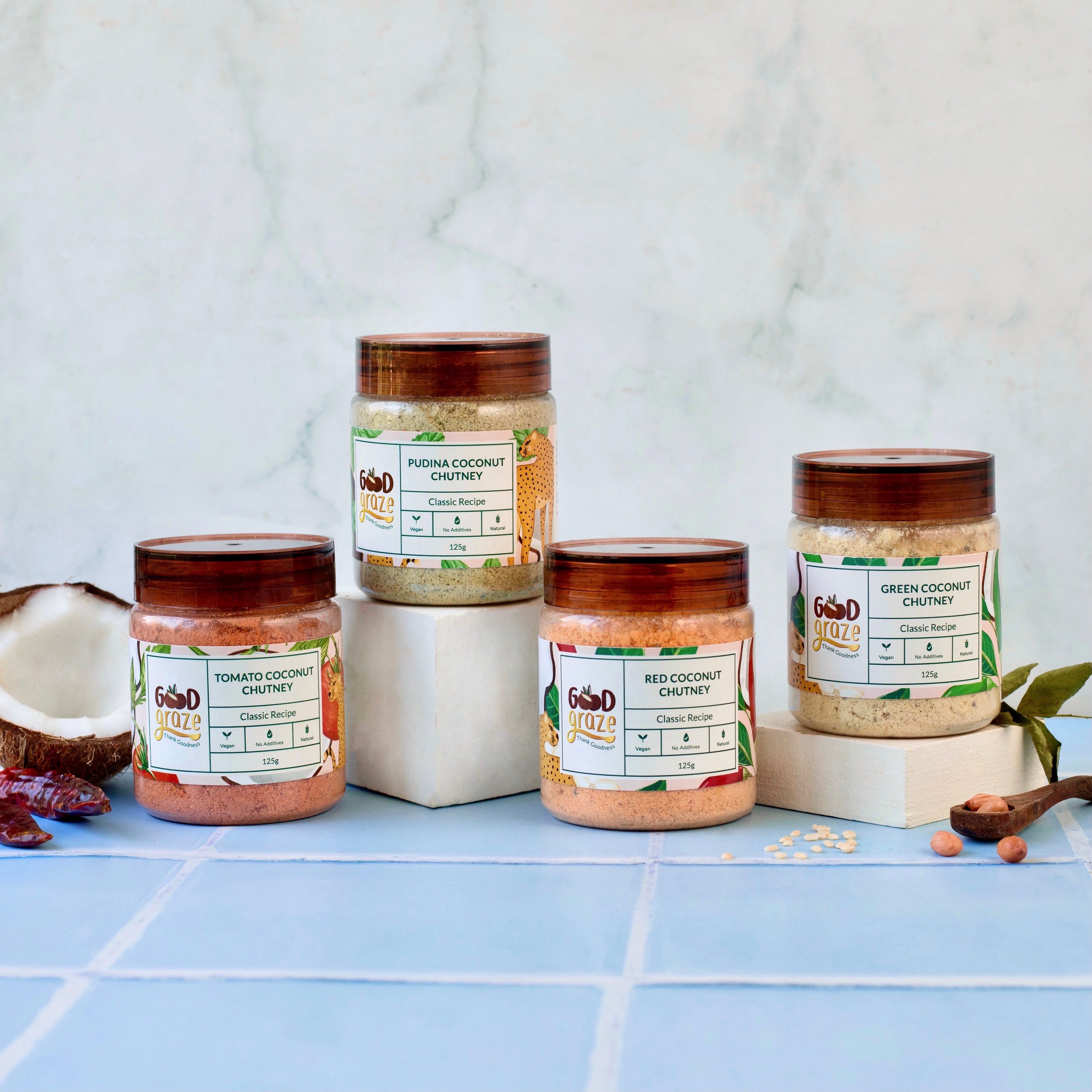 Chutney Bundle - Green, Red, Pudina, Tomato