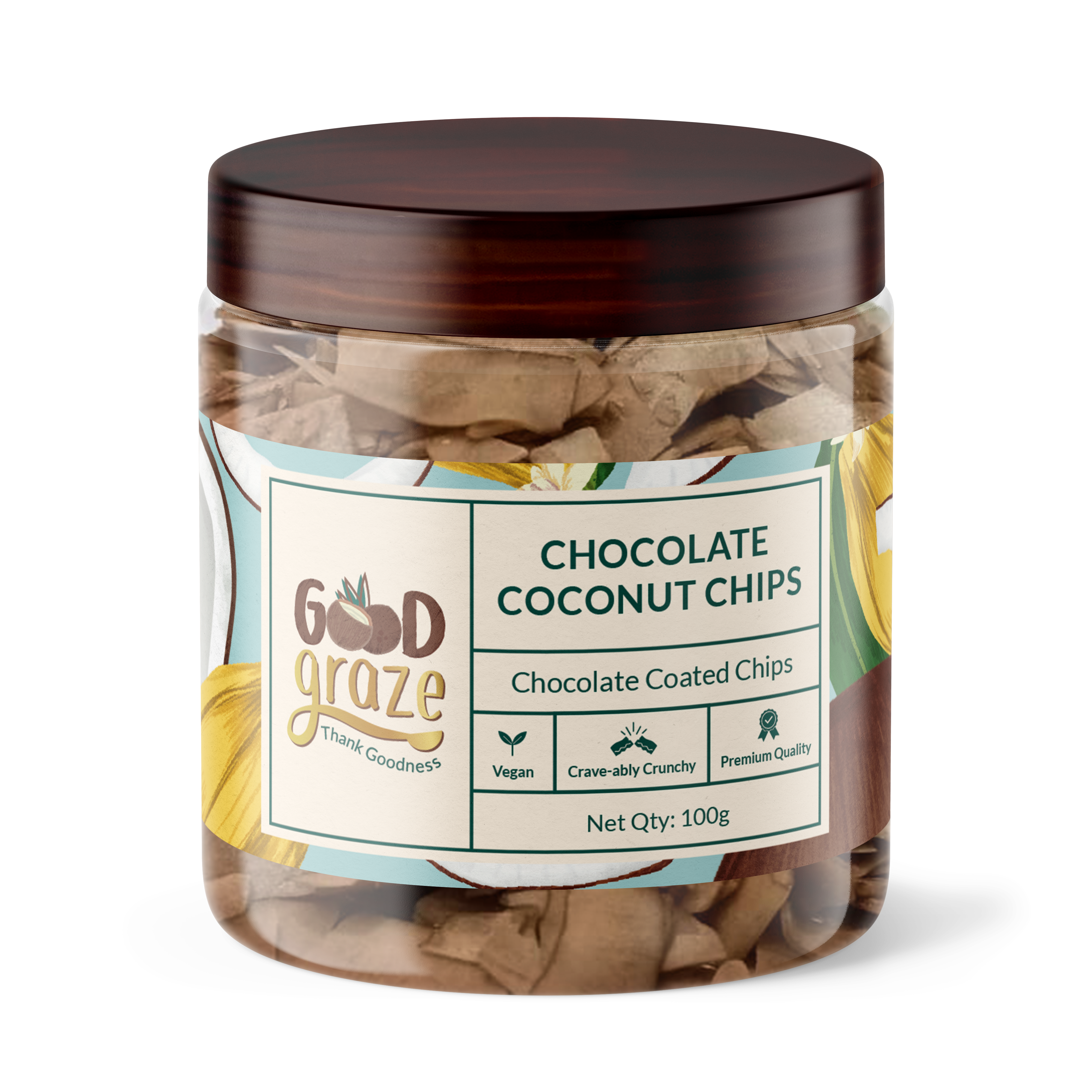 Healthy dark chocolate chips with coconut sugar