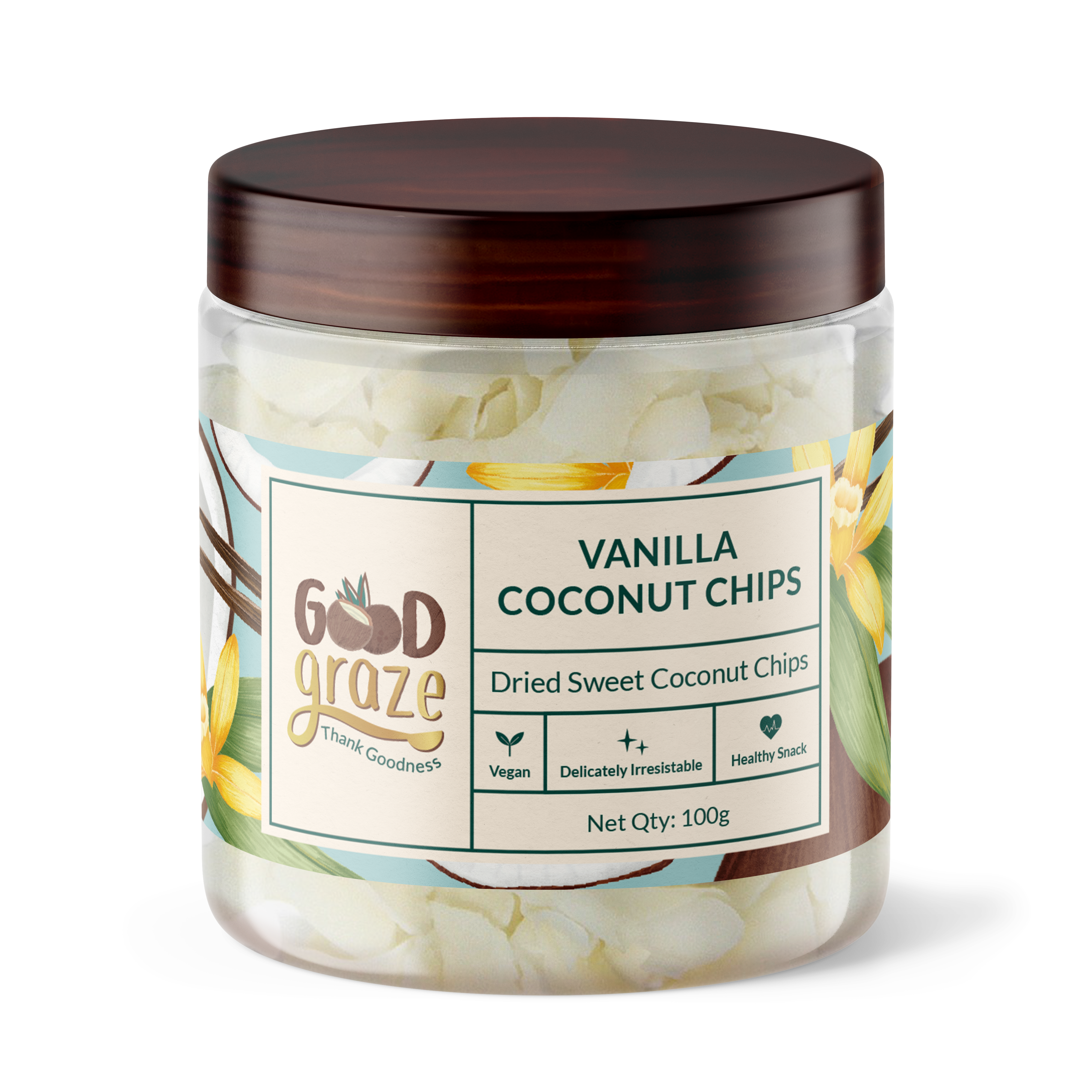 Crunchy Vanilla Coconut Chips with Coconut Sugar