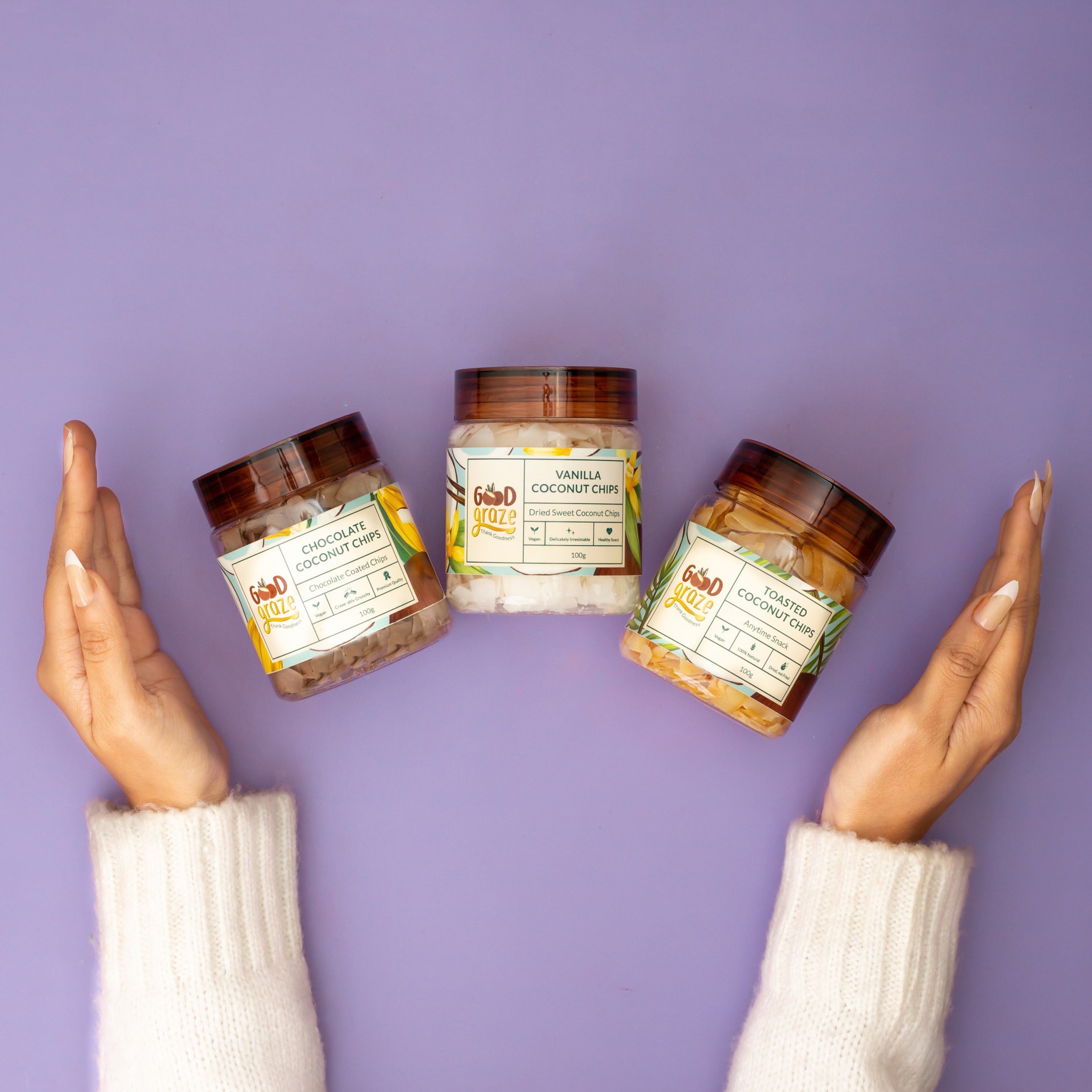 Healthy organic coconut chips for snacking