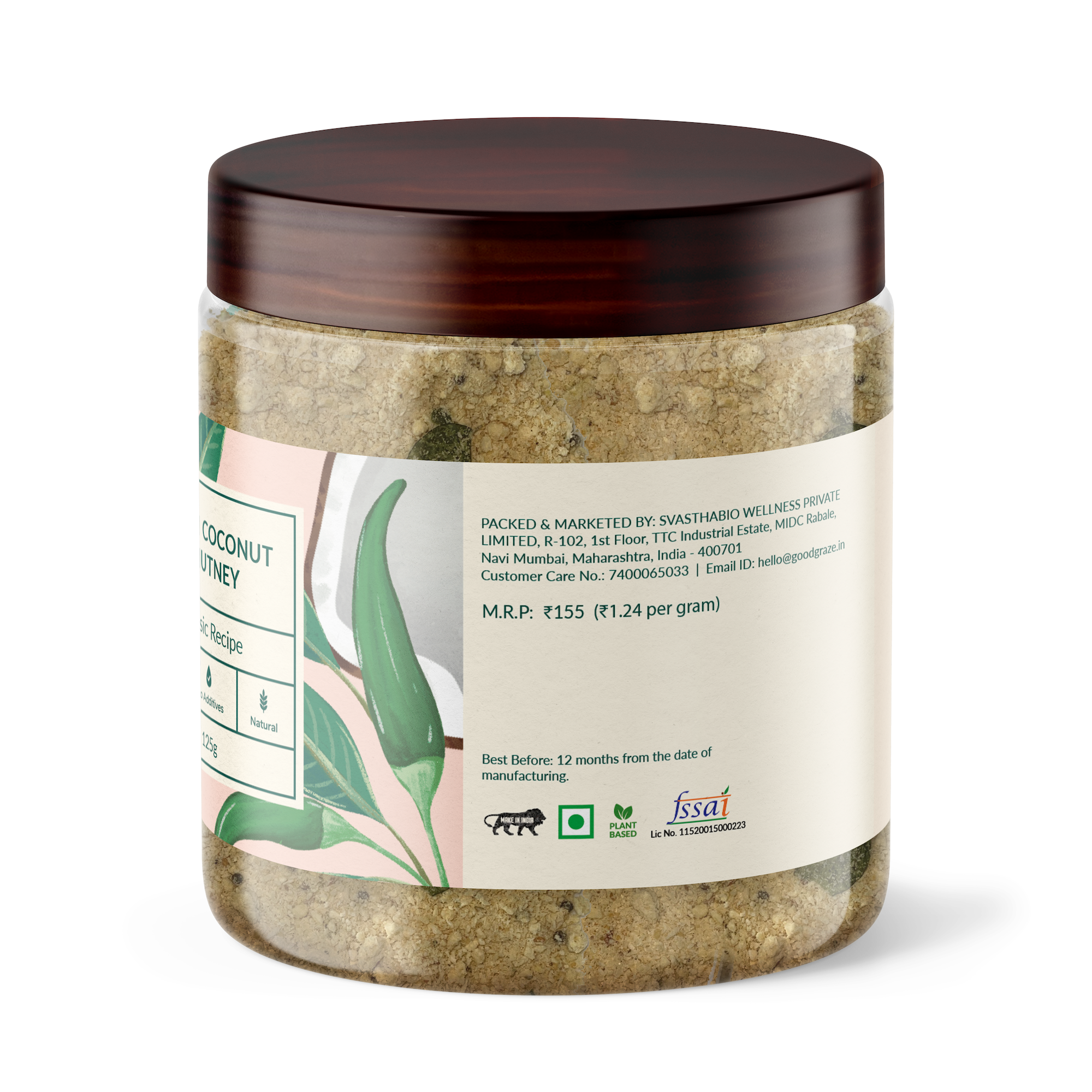 Green Chilli Coconut Chutney Powder • 125g