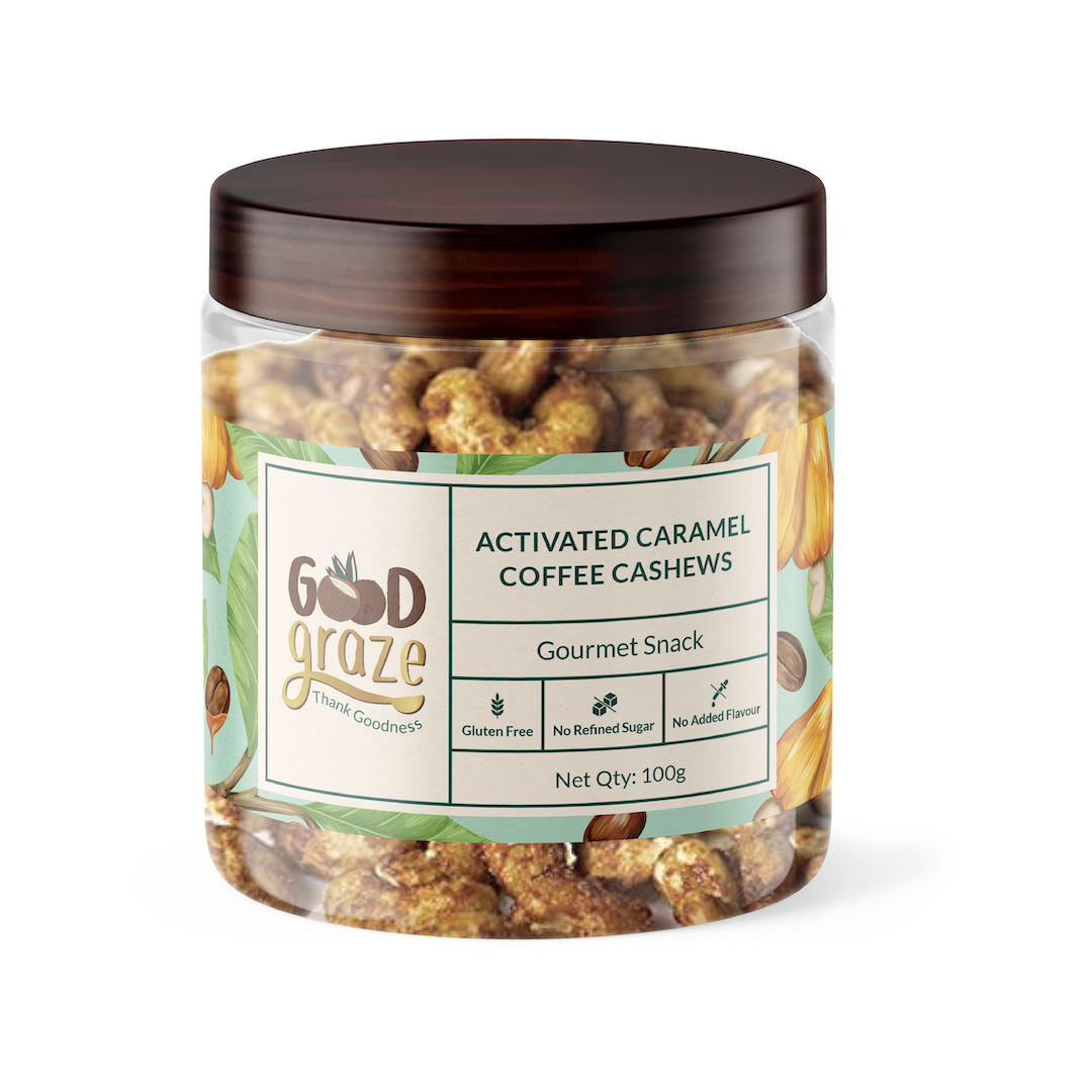 Activated/ Sprouted Caramel Coffee Cashews • Pack of 2 • 200 g