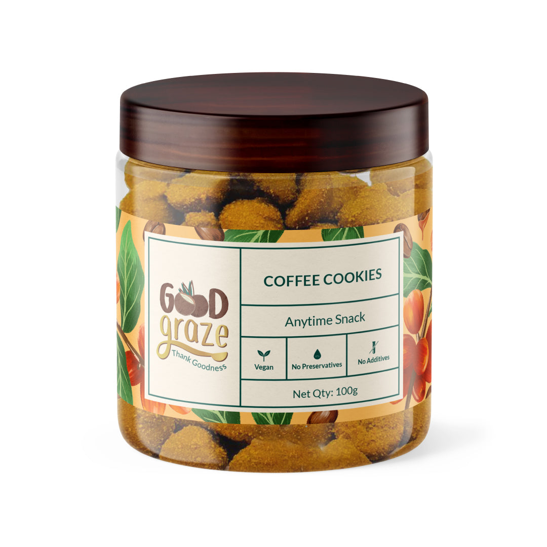 Coffee cookies in a rustic packaging, 200g pack.