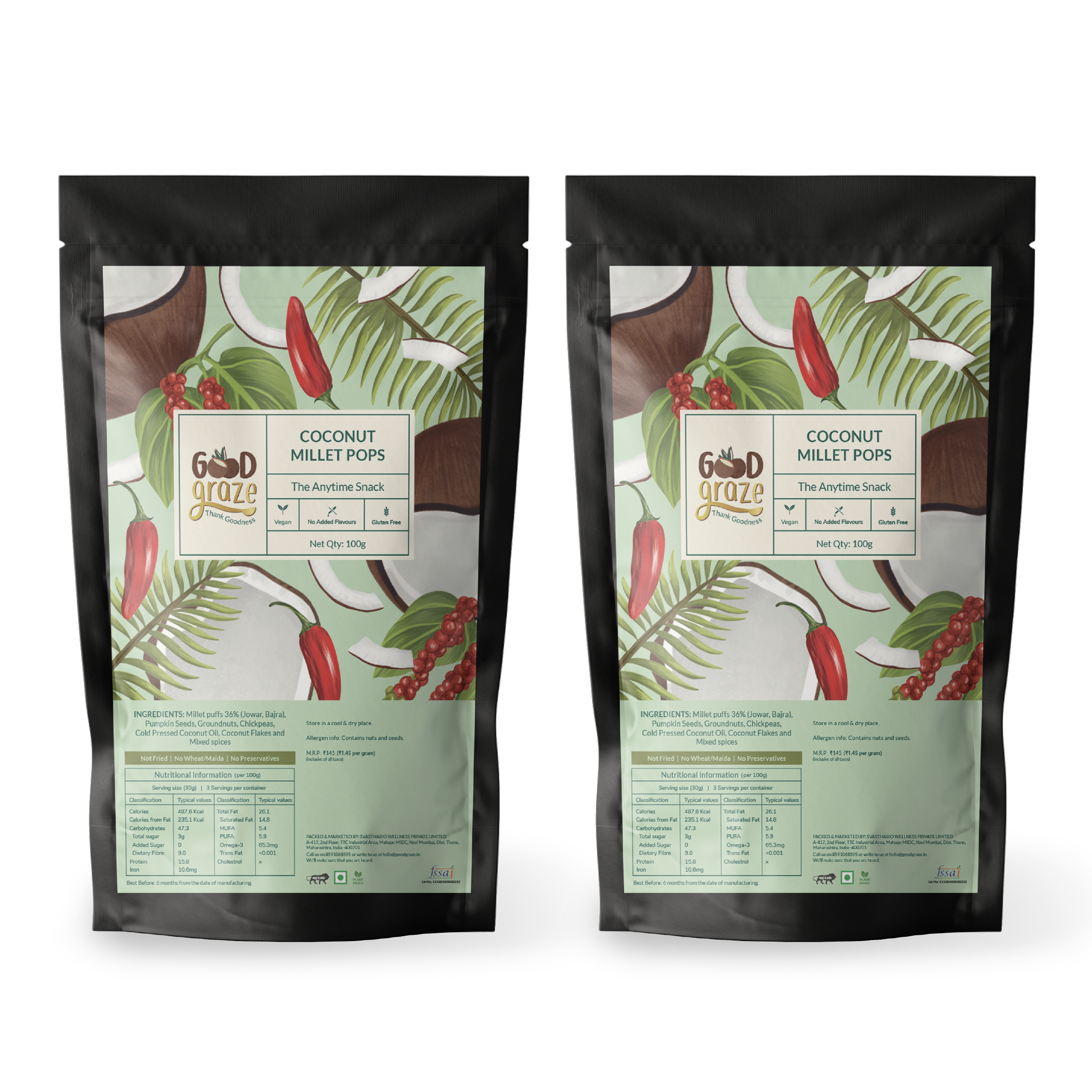 Coconut Millet Pops • Pack of 2 • 200 g