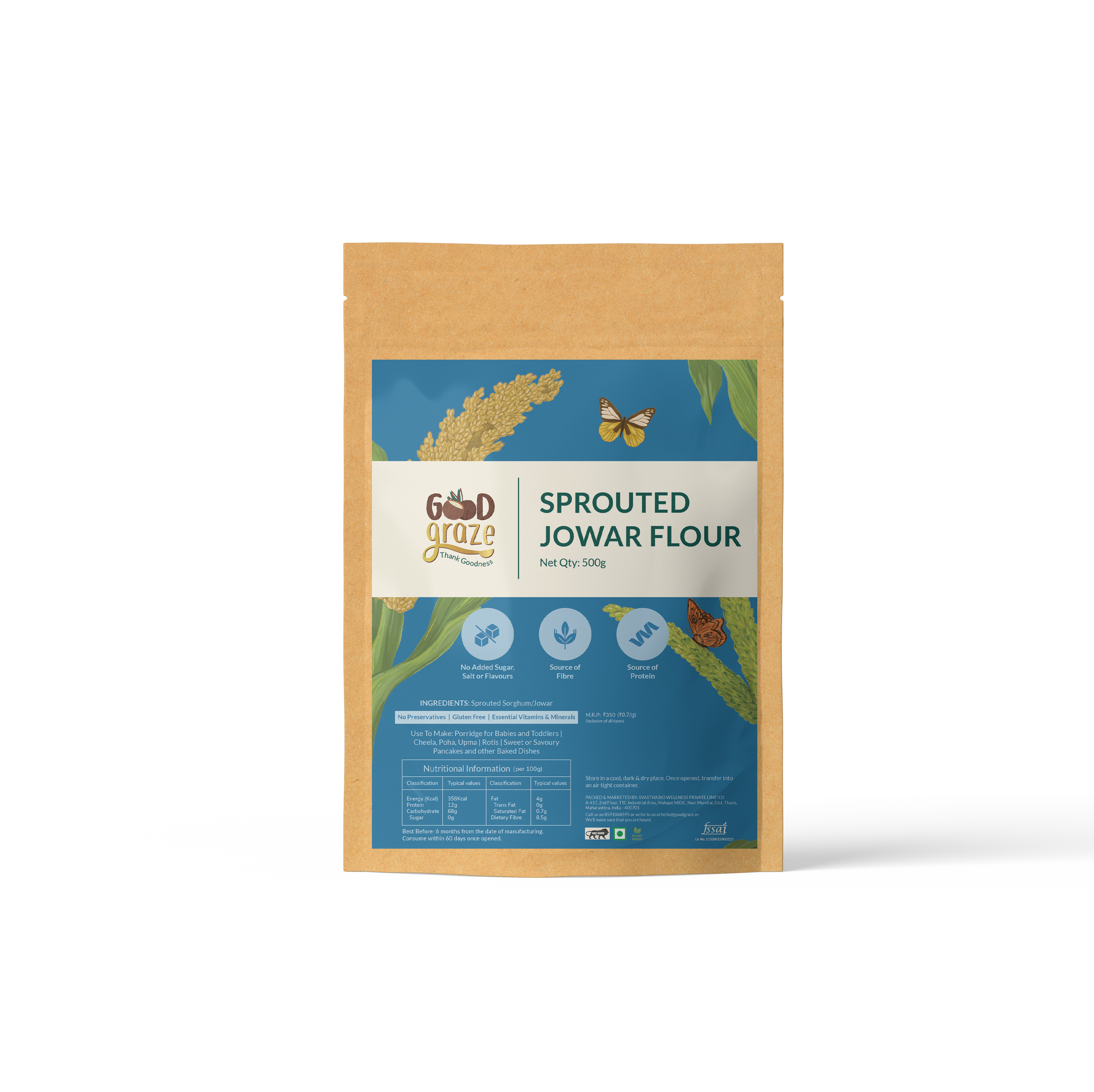 Sprouted Jowar Flour - Nutrient-Rich & Versatile